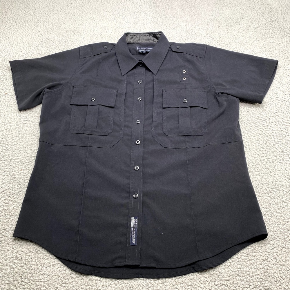 5.11 Tactical Series Shirt Womens Large Black Button Up Conceal Carry Security